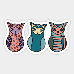 Cute Hand Drawn Owl Design Sticker